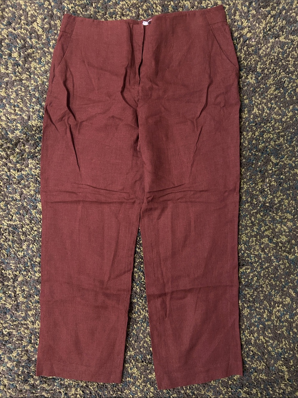 100% Linen Brown Wide Leg Pants